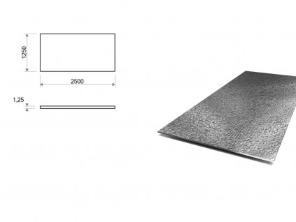 Nerezový plech dekor LEDER - 1,25x2,5 m, tloušťka 1,25 mm + fólie