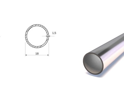 Nerezová trubka leštěná 18x1,5