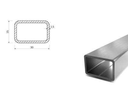 Nerezový jekl 30x15x1,5 (1.4404)