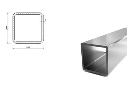 Nerezový jekl 200x200x8 (1.4301/7)