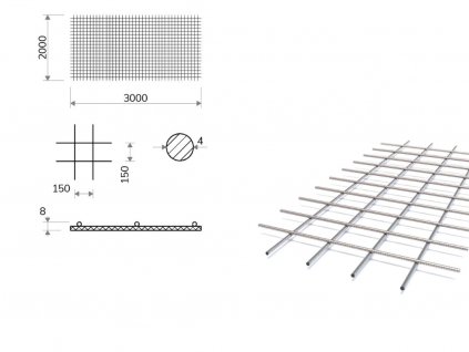 Kari síť s okem 150/150 mm, 2x3 m, tloušťka 4 mm_1