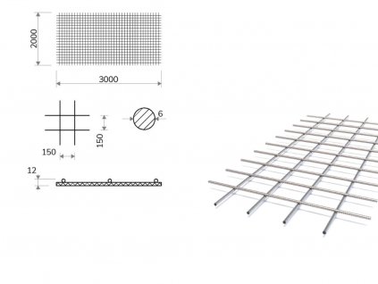 Kari síť s okem 150/150 mm, 2x3 m, tloušťka 6 mm_1