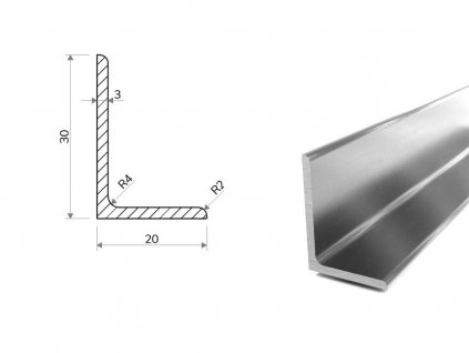 Nerezový L Profil (1.4301/7) 30x20x3