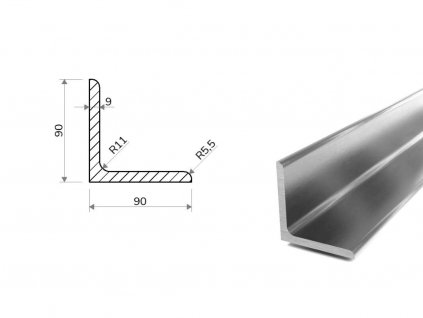 Nerezový L Profil (1.4301/7) 90x90x9