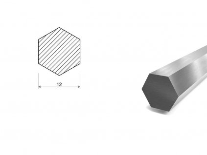 Nerezová šestihranná tyč 12 mm (1.4305)