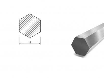 Nerezová šestihranná tyč 19 mm (1.4571)