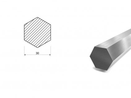 Nerezová šestihranná tyč 30 mm (1.4571)