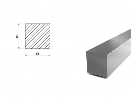 Nerezová čtvercová ocel 65x65 mm (1.4301/7)