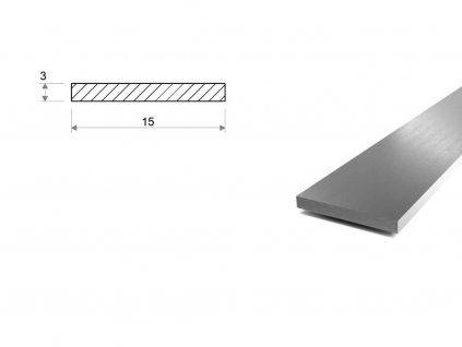 Nerezová plochá ocel 15x3 - stříhaná (1.4301/7)