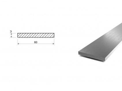 Nerezová plochá ocel 60x3 - stříhaná (1.4301/7)