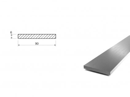 Nerezová plochá ocel 90x6 - stříhaná (1.4301/7)