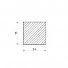 Nerezová čtvercová ocel tažená (1.4301/7) 14x14 mm_2