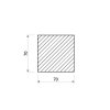Nerezová čtvercová ocel tažená (1.4301/7) 70x70 mm_2