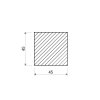Nerezová čtvercová ocel (1.4301/7) 45x45 mm_2